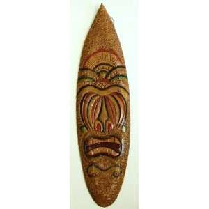  Tropical Tiki Face Surfboard Wood Sign Plaque
