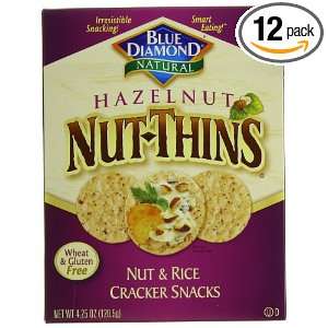   Nut Thins Cracker Snacks, Hazelnut, 4.25 Ounce Boxes (Pack of 12