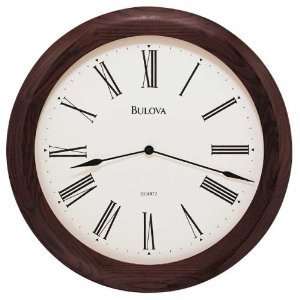  Bulova Kentshire Wooden 24 Wide Wall Clock: Home 