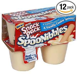 Hunts SpooNibbles Pudding Cups, Vanilla, 4 Count, 3.5 Ounce Cups (Pack 