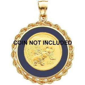    14K Gold Onyx Rope Bezel for 1/10oz Chinese Panda Coin: Jewelry