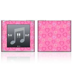  Apple iPod Nano (6th Gen) Skin Decal Sticker   Pink Hearts 