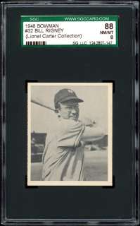 1948 Bowman #32 Bill Rigney SGC 88++ Lionel Carter  