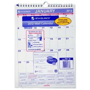   Monthly Wall Calendar, Small Wall, 2012 (PM1 28): Office Products