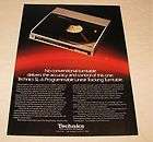 Technics SL 6 Linear Tracking Turntable PRINT AD 1984