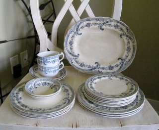 Antique Empress Wedgwood Blue&White Dish China Set  