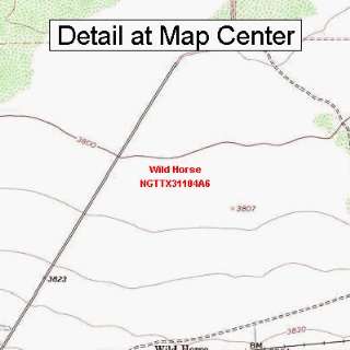   Topographic Quadrangle Map   Wild Horse, Texas (Folded/Waterproof