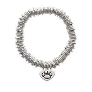    Silver Paw in Heart Charm Links Bracelet [Jewelry]: Jewelry
