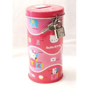    Hello Kitty Tine Can Coin Bank with Locks and keys 