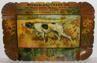 1920s OHIO MILLER BROTHERS PRODUCE POULTRY ADVERTISING PIN TRAY 