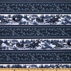  44 Wide Winter Traditions Scenic Border Midnight Navy 