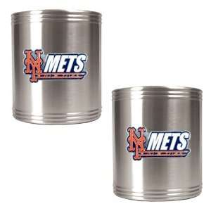  New York Mets 2pc Stainless Steel Can Holder Set: Sports 