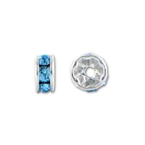  RDS 5mm Silver Plated Roundelle Aquamarine Arts, Crafts 