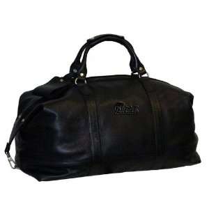  New England Patriots Black Leather Carry On Duffle Bag 