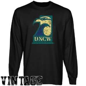  Seahawks T Shirt : UNC Wilmington Seahawks Black Distressed Logo 