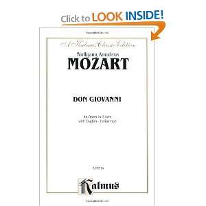 Don Giovanni (Kalmus Edition) Mozart, Wolfgang Amadeus 0029156196948 