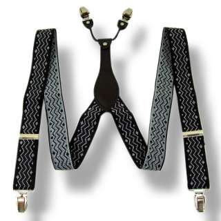 Mens Adjustable Clip on Leather suspenders braces BD167  