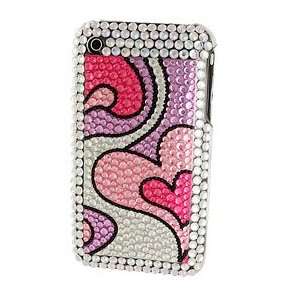  Bling Colored Hearts iPhone 3G Case Electronics