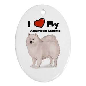  I Love My American Eskimo Ornament (Oval)
