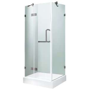   Frameless Glass Bathroom Shower Enclosure, Nickel: Home Improvement
