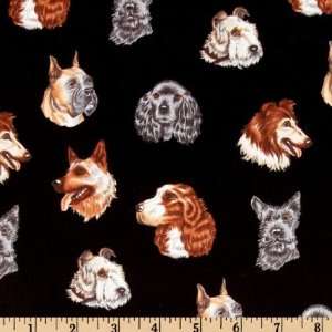  45 Wide Timeless Treasures Canines Black Fabric By The 
