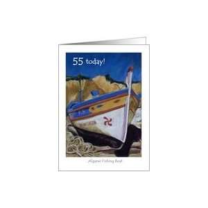   55th Birthday Card   Algarve Fishing boat Card Toys & Games