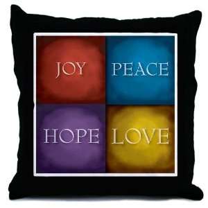Inspire with Love, Hope, Peace and Joy Throw Pillo Cancer Throw Pillow 