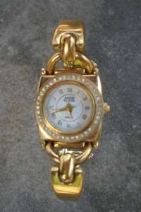 Anne Klein Wrist Watch Goldtone with Rhinestones Swiss  
