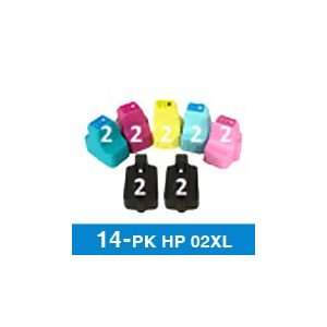  HP 02 14 Pack Remanufactured Ink cartridges hp02 hp 02xl Combo Pack 