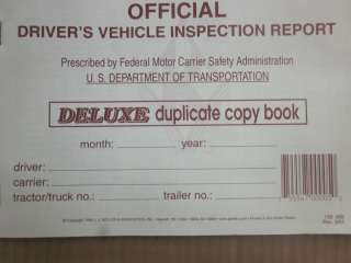 KELLER OFFICIAL TRUCK DRIVERS VEHICLE INSPECTION REPORT DELUXE 2 