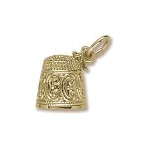  Rembrandt Charms Thimble Charm, 14K Yellow Gold Jewelry