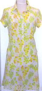 MOSSIMO Yellow Green SILK Skirt & Blouse Top Set L 12  