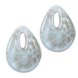  Murano Style Glass Copper Foil Light Blue Small Drops For 