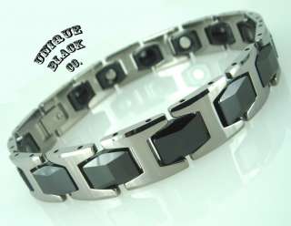  tungsten carbide genuine titanium color magnetic men bracelet unique