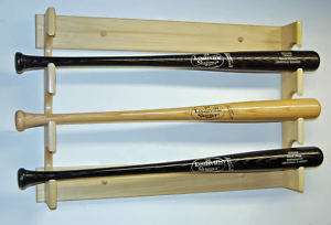 Ashwood Baseball or Softball 3 bat rack holder display  