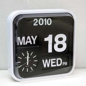 Fartech Retro Modern 17 LARGE Calendar Flip Wall Clock  