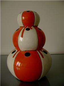 VERY RARE THREE COLOR GEOMETRIC VASE   CHARLES CATTEAU  