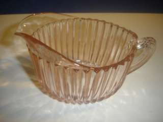 pink depression vertical ribbed queen mary creamer  