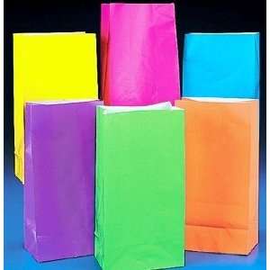 24 paper NEON party favor goody treat bags: Toys & Games