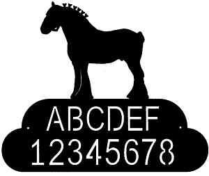 custom CLYDESDALE HORSE metal steel house address sign  