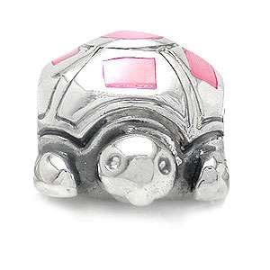 Pink Mother Of Pearl Silver TURTLE Charms Bead(BZ0053674)