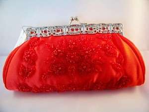 red beaded evening bag