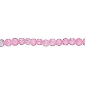  #271 6mm crackle glass beads pink   85 pieces Arts 