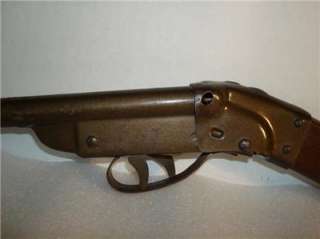   c1900 DAISY DOUBLE BARREL, LEVER ACTION AIR RIFLE WITH A WOOD STOCK