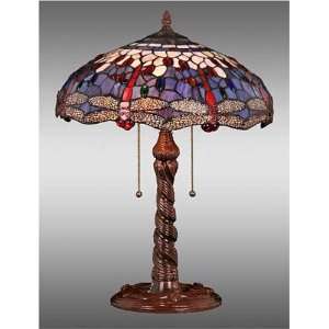  Tiffany Style Stained Glass Table Lamp Dragonfly 16275TB 