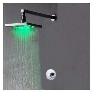    Chrome Wall in LED Rainfall Shower Faucet