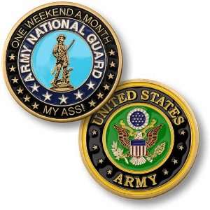  Army National Guard   One Weekend a Month Challenge Coin 