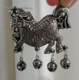 Vintage Exotic Chinese Handmade Miao Silver Pendant  