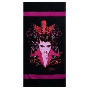  Elvis Presley Jumbo Cotton Black & Pink Beach Towel Patio 