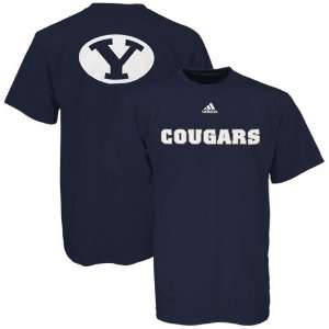   Brigham Young Cougars Navy Blue Prime Time T shirt: Sports & Outdoors